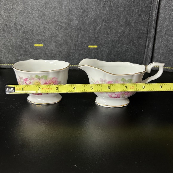 Schumann Arzberg Germany Wild Rose Pedestal Small Creamer and Open Sugar‎ - Picture 6 of 9